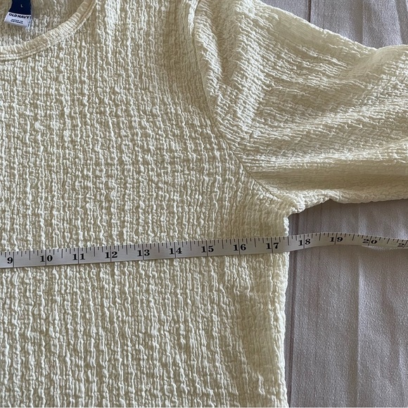 Old Navy Textured Long Sleeve Top Womens L Ivory Lightweight Shabby Chic Cottage - Picture 8 of 12